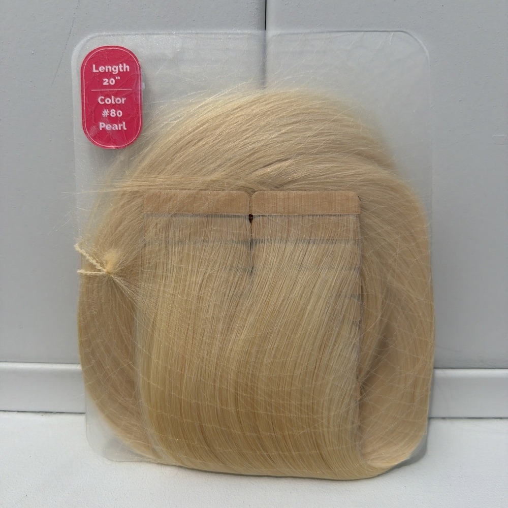 Hotheads Tape In Extensions LUSH Originals 20" 20 Pieces Pearl #80 Blonde NEW
